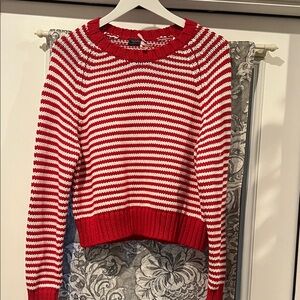 Vineyard Vines Red and White Striped Crew Neck Sweater